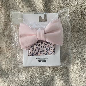 Express Pink Bow Tie and Pocket Square